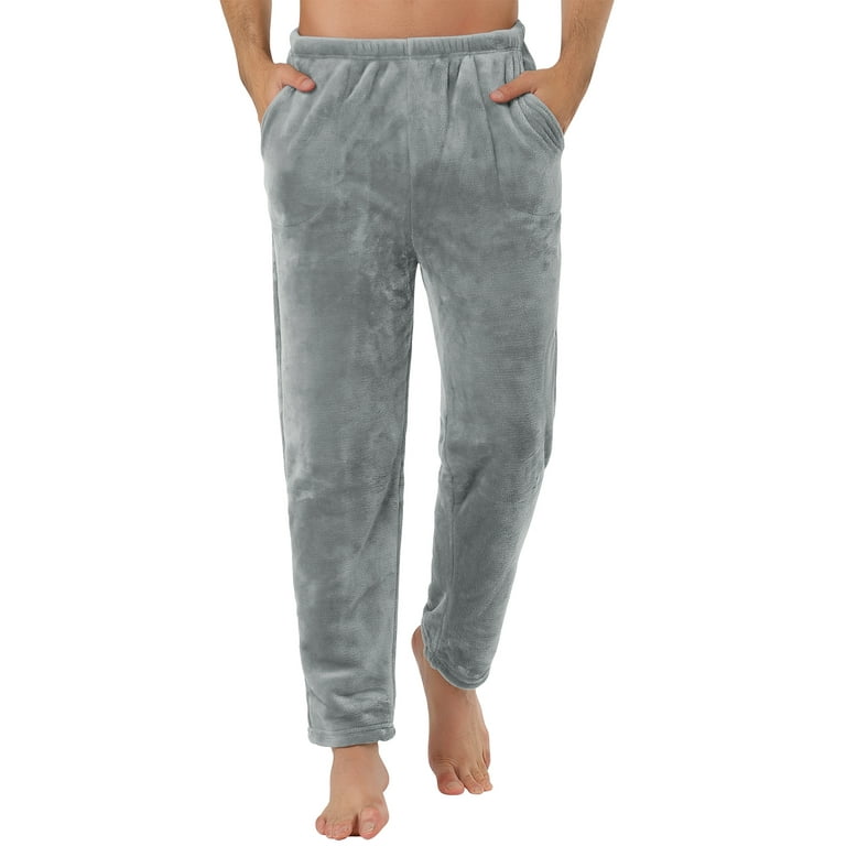Unique Bargains Men s Winter Fuzzy Pajama Pants Drawstring
