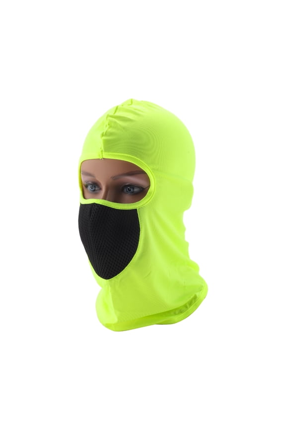 Mesh Masks Face Mask Polyester Face Cover Sun Protection Breathable Fluorescent Green 1 Pcs