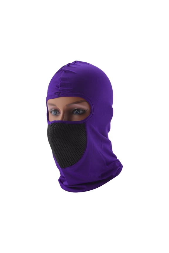 Mesh Masks Face Mask Polyester Face Cover Sun Protection Breathable Purple 1 Pcs