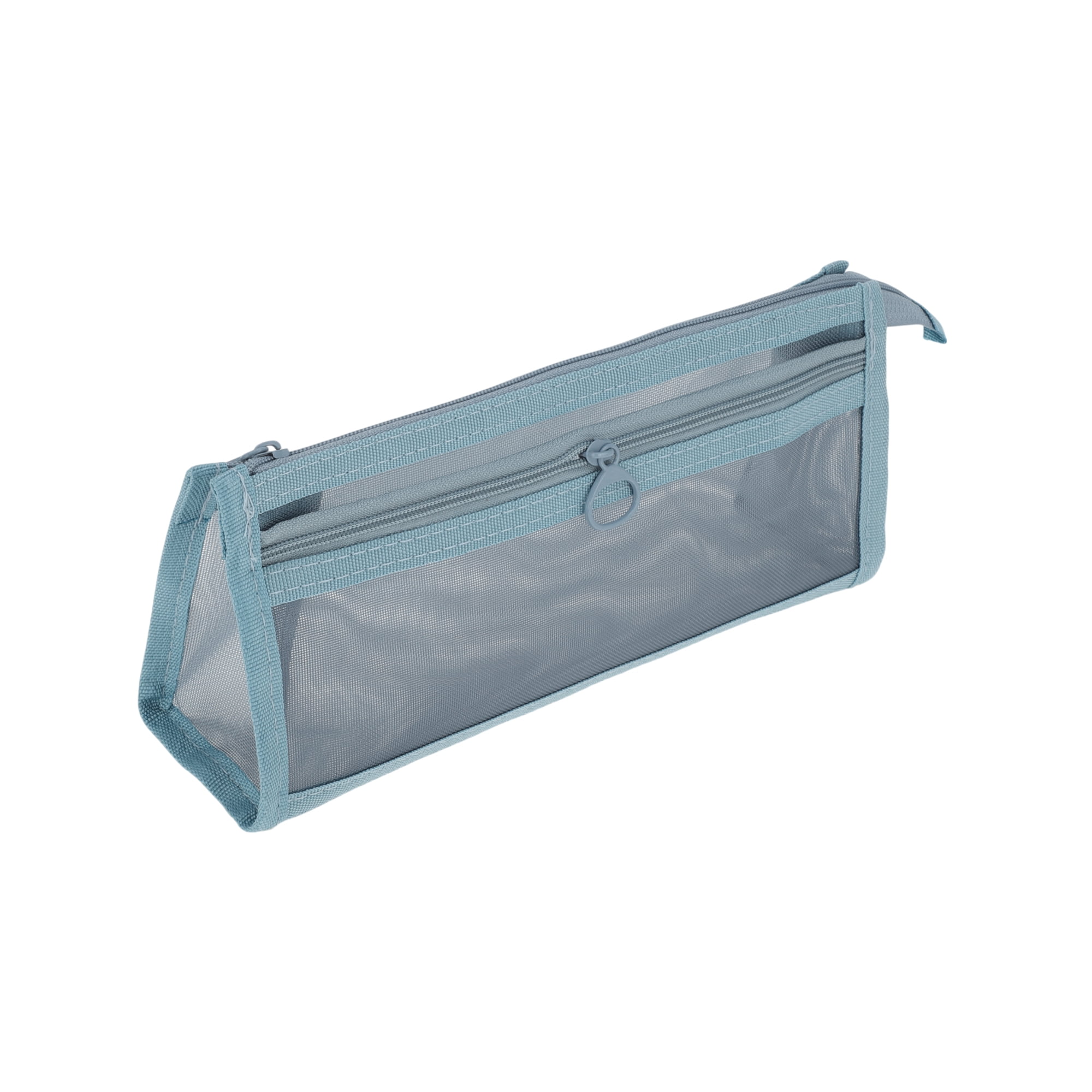 Unique Bargains Mesh Pen Bag, Zipper Mesh Pouch Pencil Case Blue 8.9 x 2.6 x 4.1
