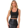 thumbnail image 1 of Unique Bargains Mesh Top for Women's Sleeveless Scoop Neck Crop Tops XS Black, 1 of 6
