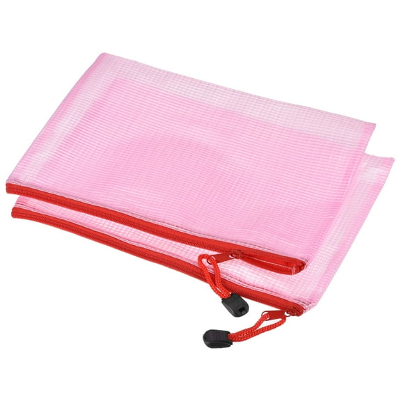 Unique Bargains Mesh Zipper Bag File Document Pockets Bill Pouch Folders Office Supply A3