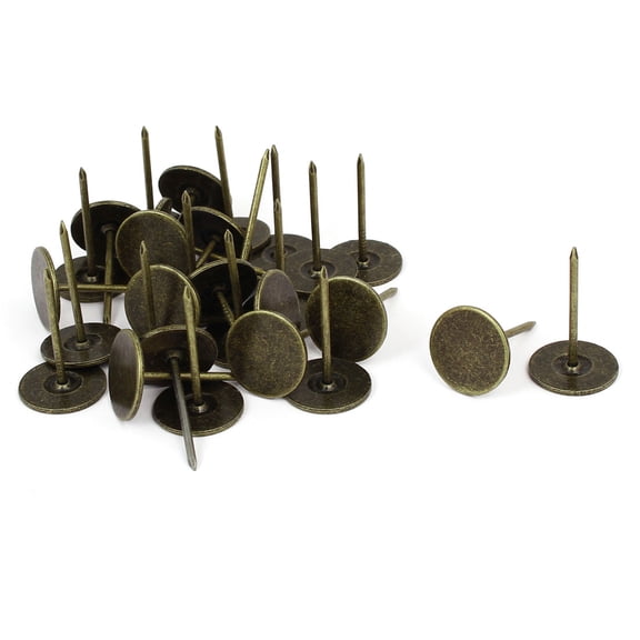 Unique Bargains Message Notice Board Map Round Flat Head Thumb Tack Bronze Tone 19mmx31mm 30Pcs