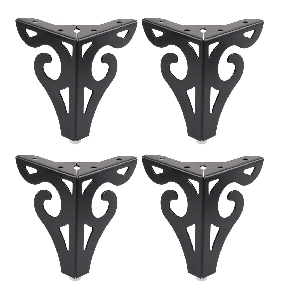Unique Bargains Metal 4 Pcs Furniture Legs for Sofa Cabinet 3.86" x 3.86" x 4.92"
