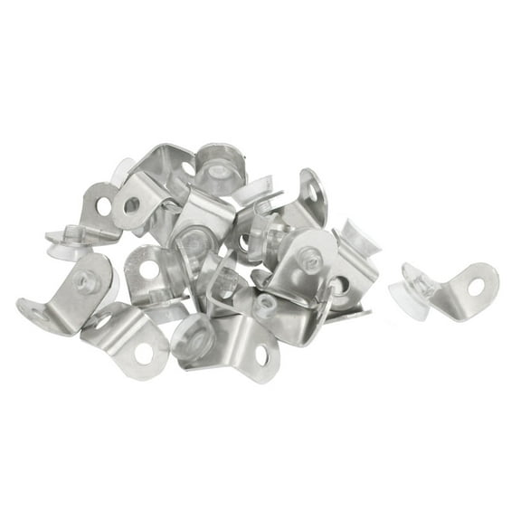 Unique Bargains Metal 5.8mm Hole Dia Corner Brace Right Angle Bracket 14mm Width Silver Tone 20Pcs