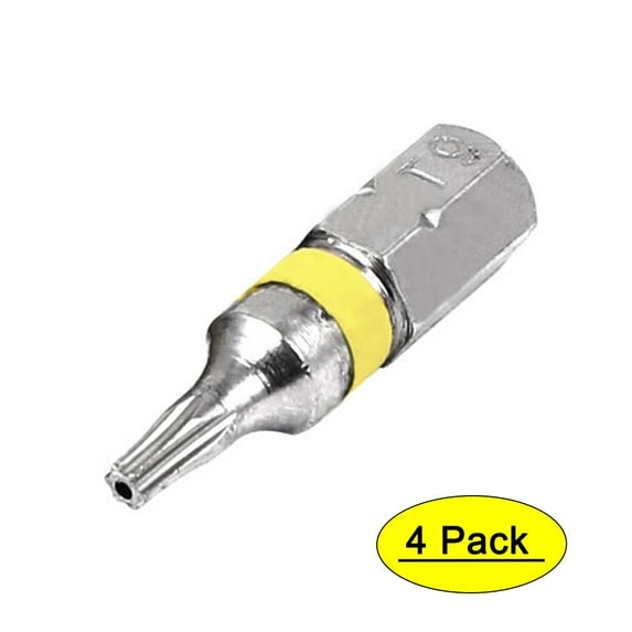 Unique Bargains Metal 6.3mm x 25mm T9 Electric Magnetic Torx Security Screwdriver Bits 4PCS