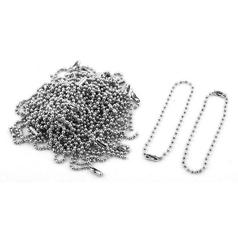 Unique Bargains Metal Beaded Connector Ball Key Chain Keychain Silver Tone  5.9'' Length 50pcs