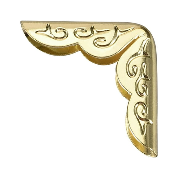 Unique Bargains Metal Book Corner Protectors Edge Cover Guard 0.83" x 0.83" x 0.2" Gold Tone 30Pcs