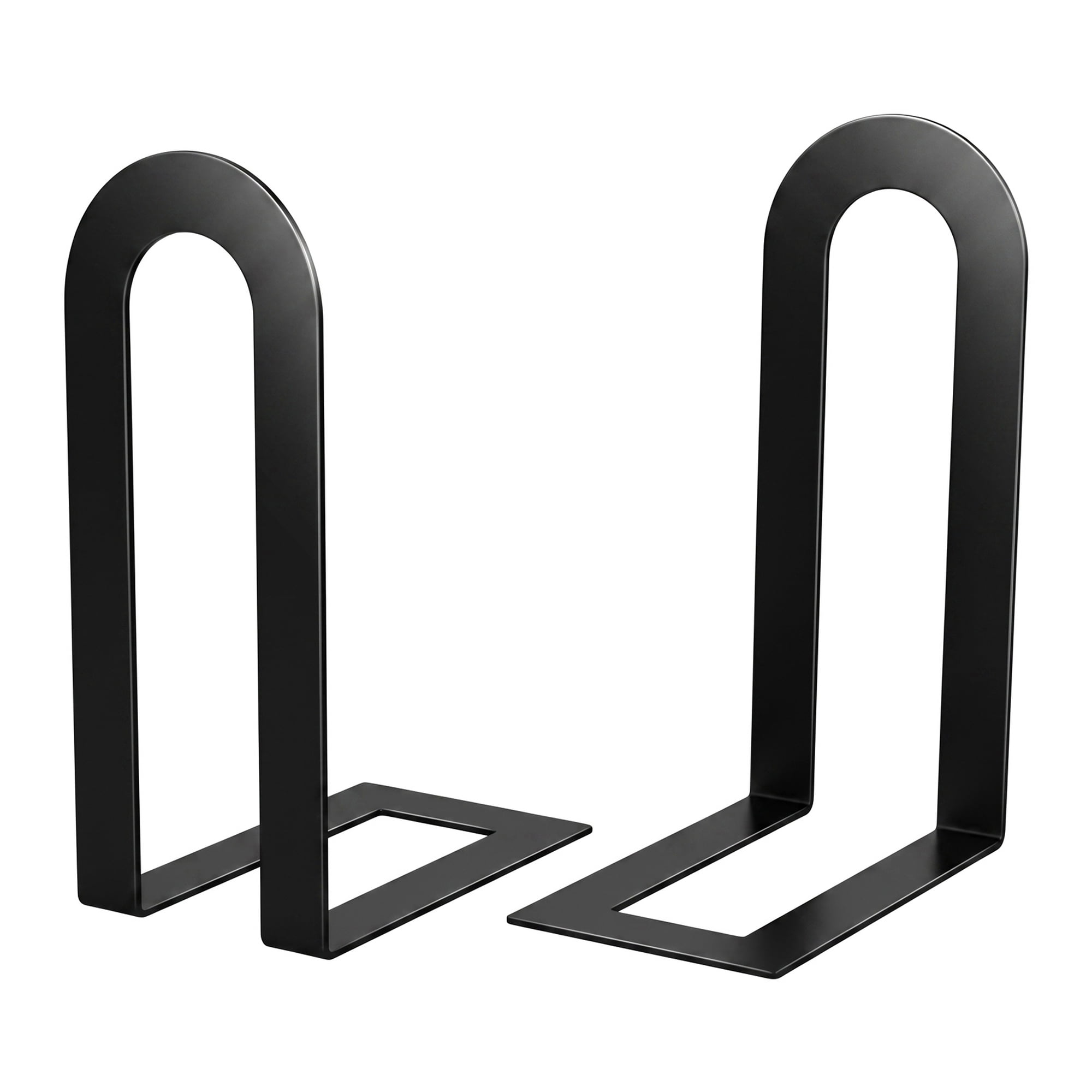 Unique Bargains Decorative Metal Bookends Compact Hollow Book Ends for Book Decor Black Square Bottom 5.5"x3.7"x2.2",2Pcs
