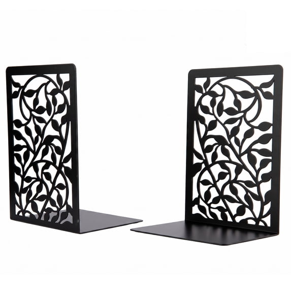 Unique Bargains Metal Tree Design Book Ends for Shelves Black Tree Style A 4.7"x3.7"x6.7"