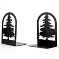 thumbnail image 1 of Unique Bargains Metal Tree Design Book Ends for Shelves Black Tree StyleC 4.7"x3.5"x7.1", 1 of 5