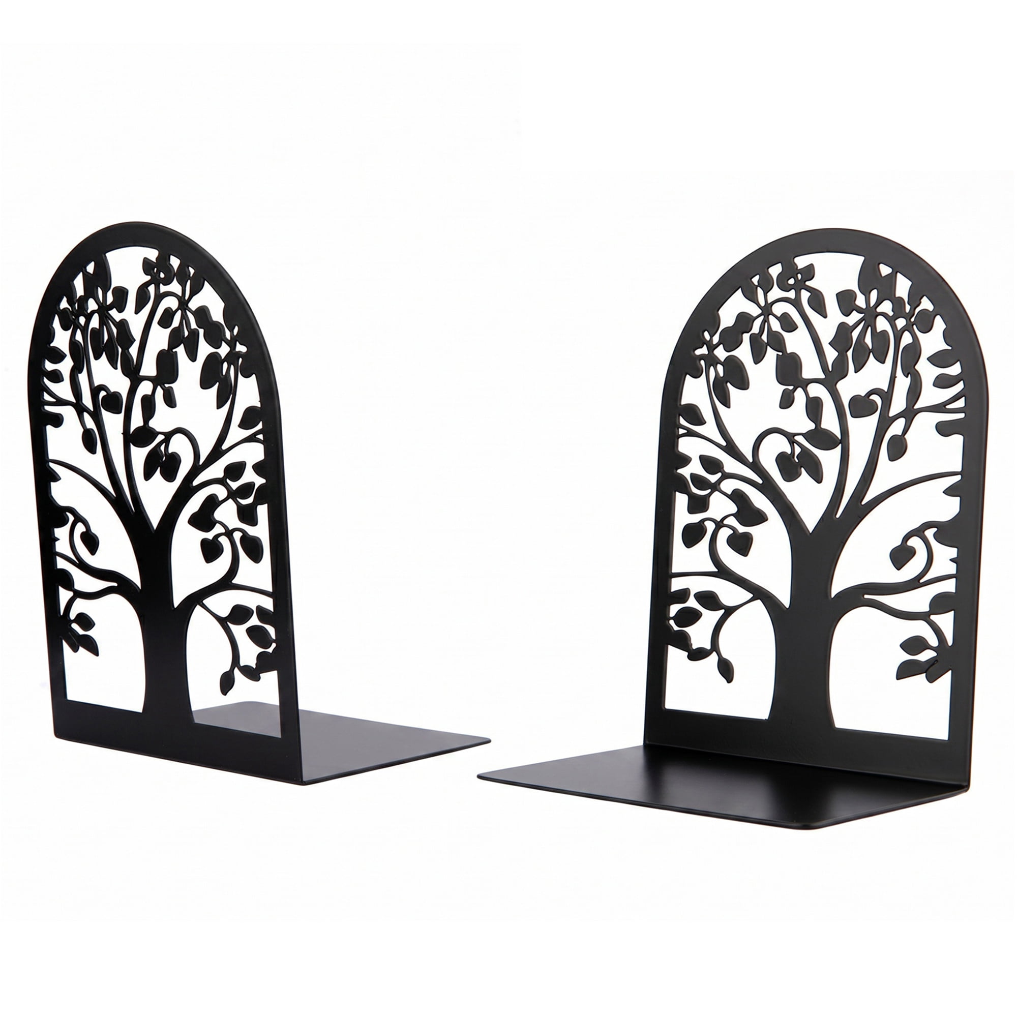 Unique Bargains Metal Tree Design Book Ends for Shelves Black Tree StyleE 4.7"x3.5"x7.1"