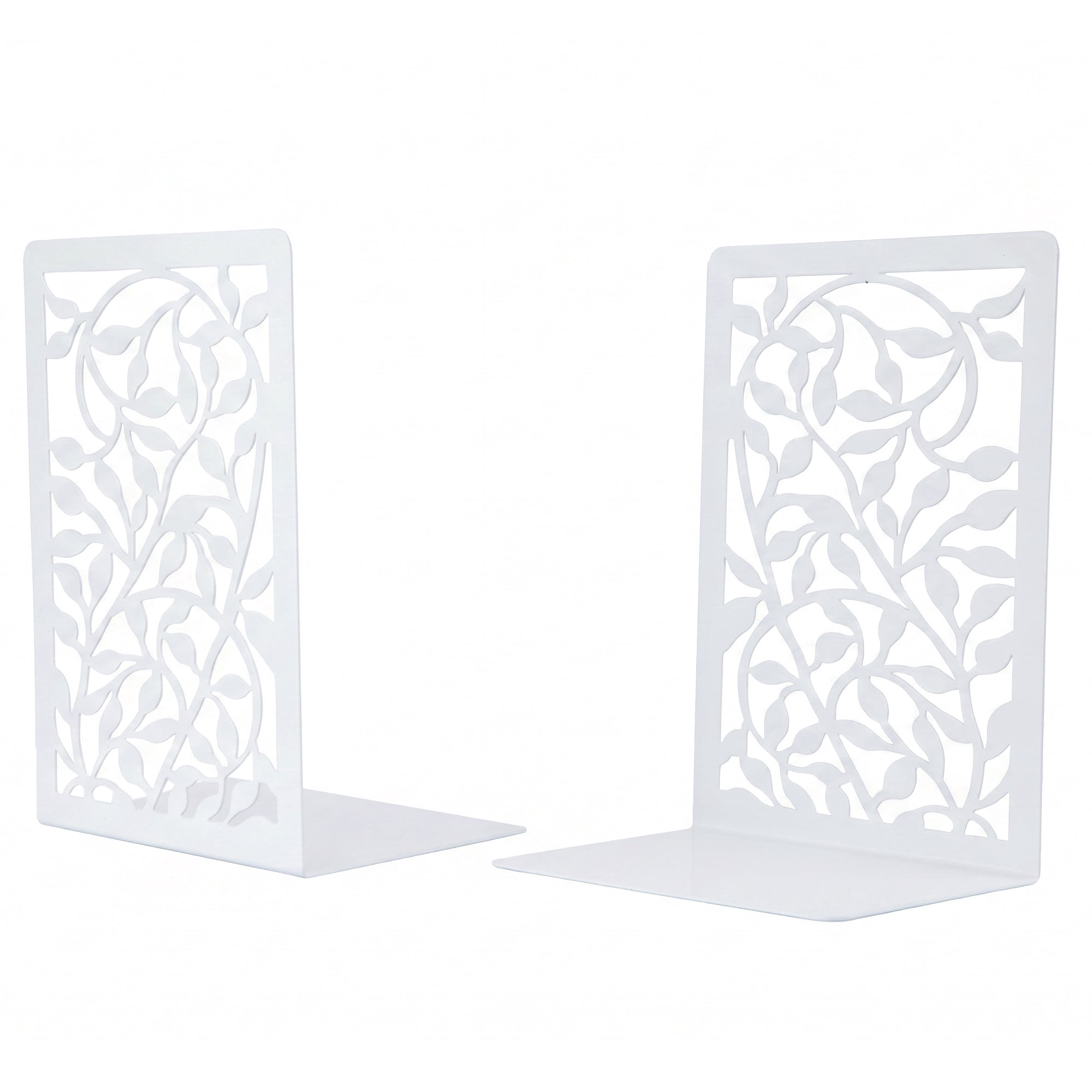 Unique Bargains Metal Tree Design Book Ends for Shelves White Tree StyleA 4.7"x3.7"x6.7"