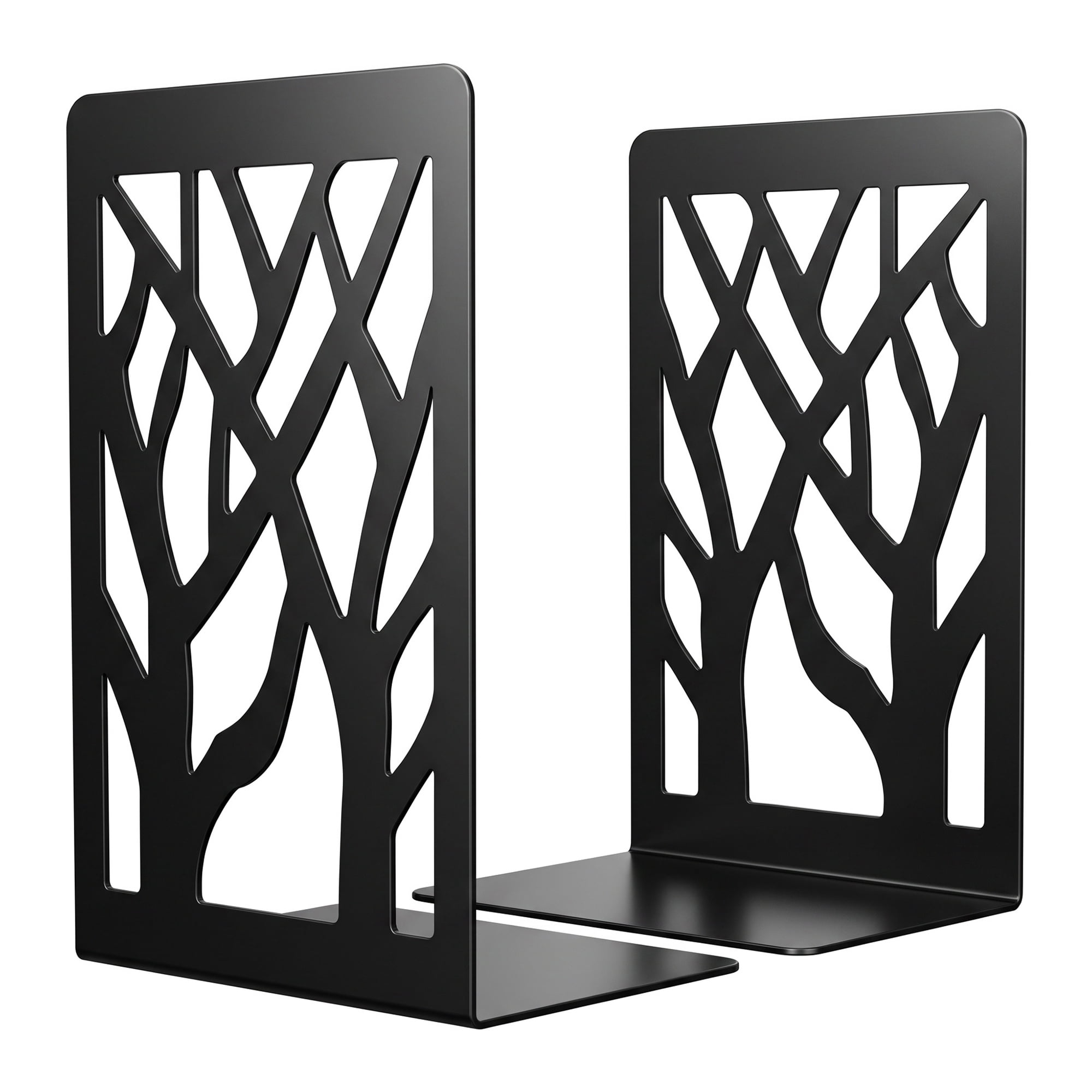 Unique Bargains Metal Bookends for Home Office and Library Black Style D 4.7"x3.5"x6.9"