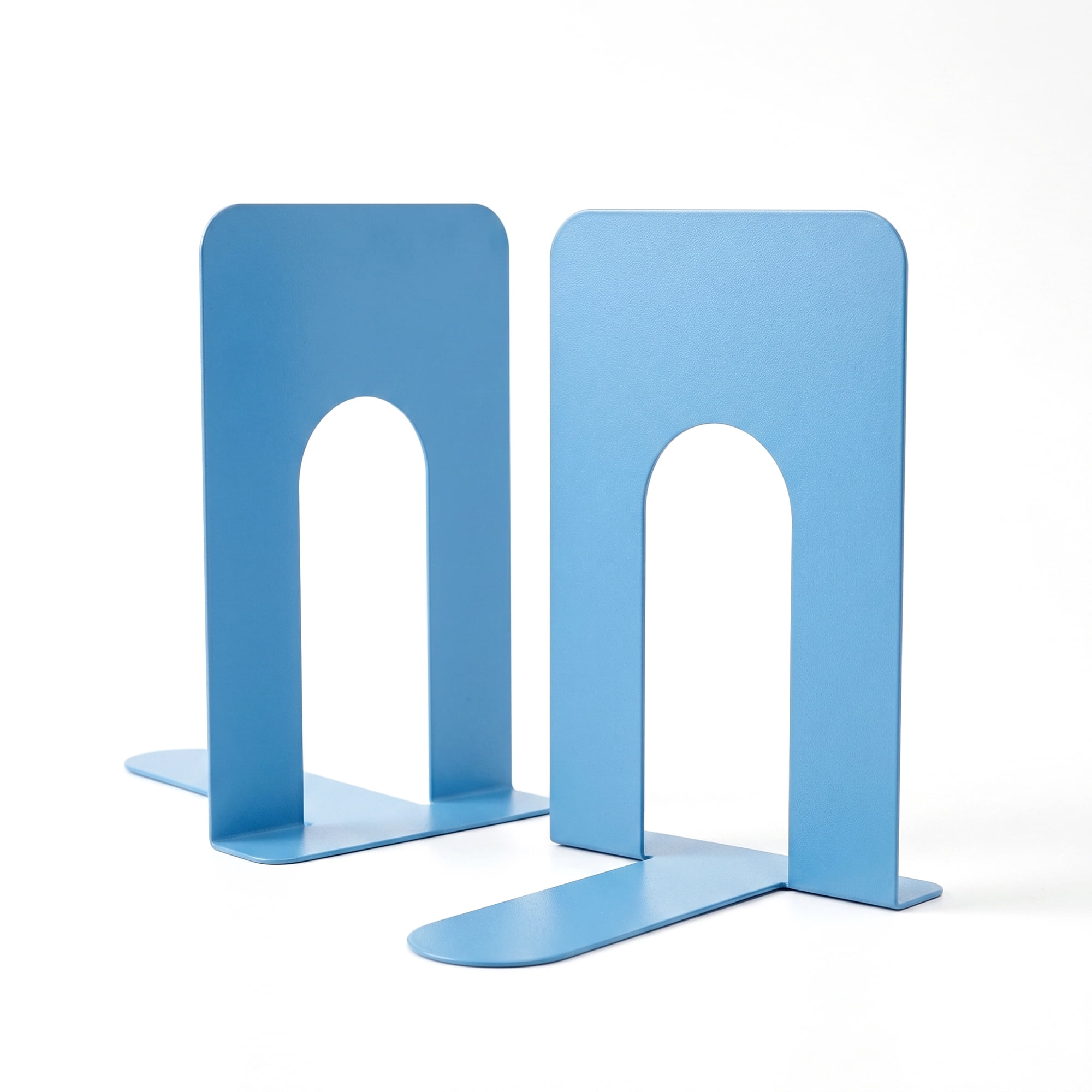 Unique Bargains Metal Bookends for Shelves Holder for Office Blue 6.5"L x 5.4"W x 8.3"H
