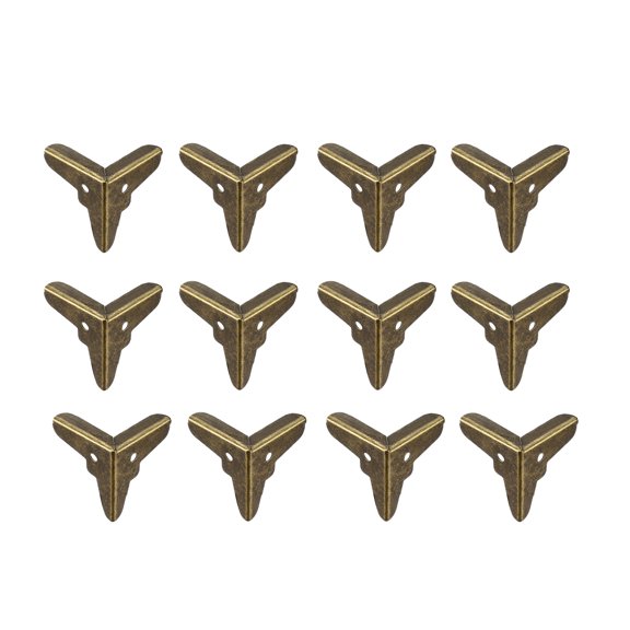 Unique Bargains Metal Box Corner Protectors Edge Guard Protector 20x20x20mm Bronze Tone 12Pcs