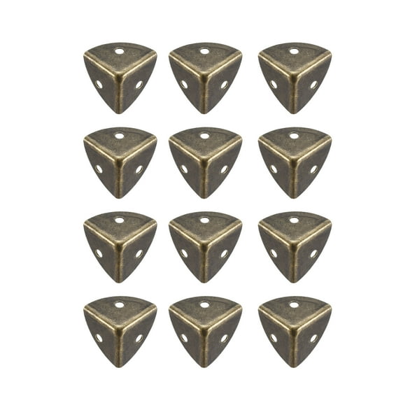 Unique Bargains Metal Box Corner Protectors Edge Guard Protector 21 x 21 x 21mm Bronze Tone 12Pcs
