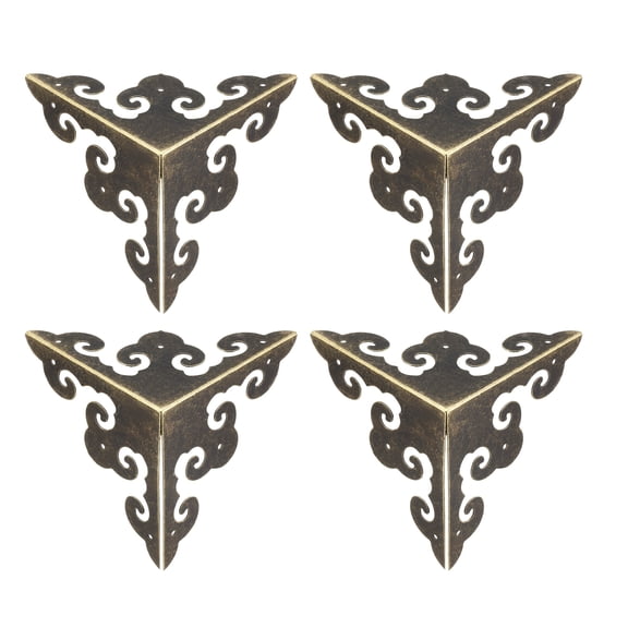 Unique Bargains Metal Box Corner Protectors Edge Guard Protector 65x65x65mm Bronze Tone 4Pcs