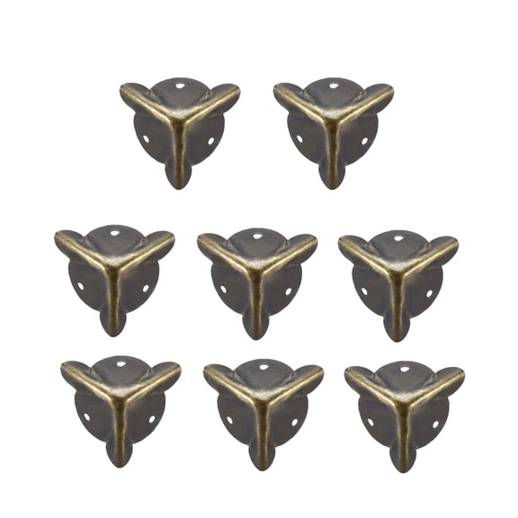 Unique Bargains Metal Box Corner Protectors Wooden Box Edge Guard Protector 18 x 18 x 18mm Bronze Tone 8Pcs