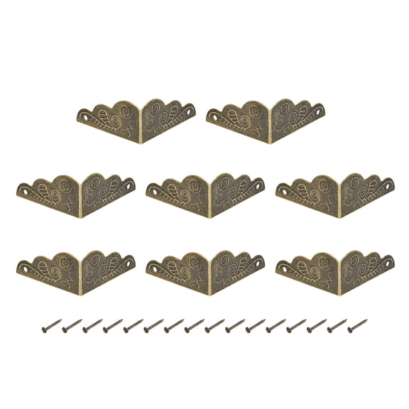 Unique Bargains Metal Box Corner Protectors Wooden Box Edge Guard Protector 27 x 27 x 13mm Bronze Tone 8Pcs