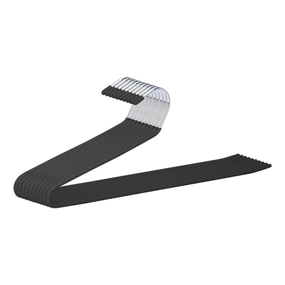 Unique Bargains Metal Clothes Hangers Open-Ended Non-Slip Hangers 10 Pcs Black