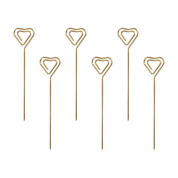 Unique Bargains Metal Cocktail Toothpicks Heart Shape Drink Picks Cocktail Skewers 6Pack (Rose Gold)