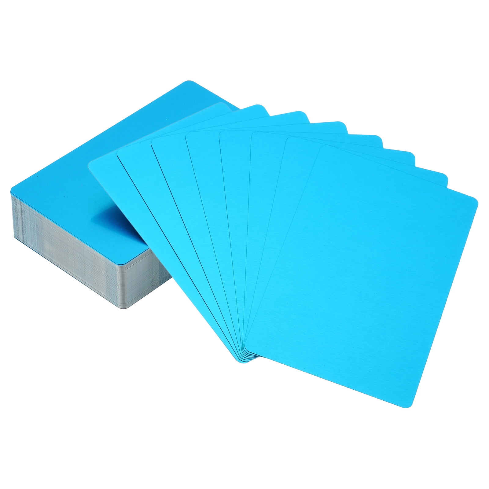 Unique Bargains Metal DIY Business Cards Blank Aluminum Laser Engrave Printable Name Card Blue