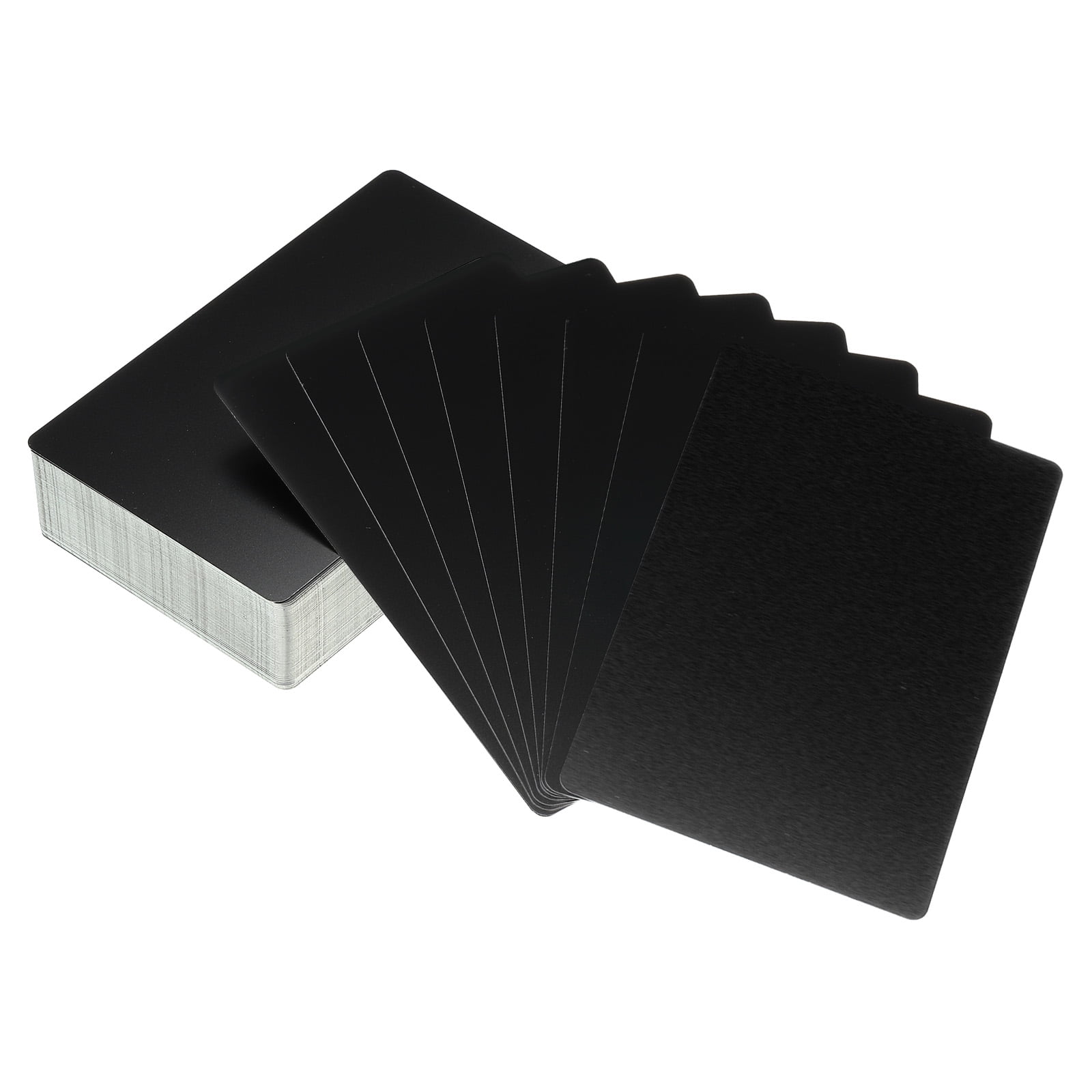 Unique Bargains Metal DIY Business Cards Blank Aluminum Laser Engrave Printable Name Card Matte Black