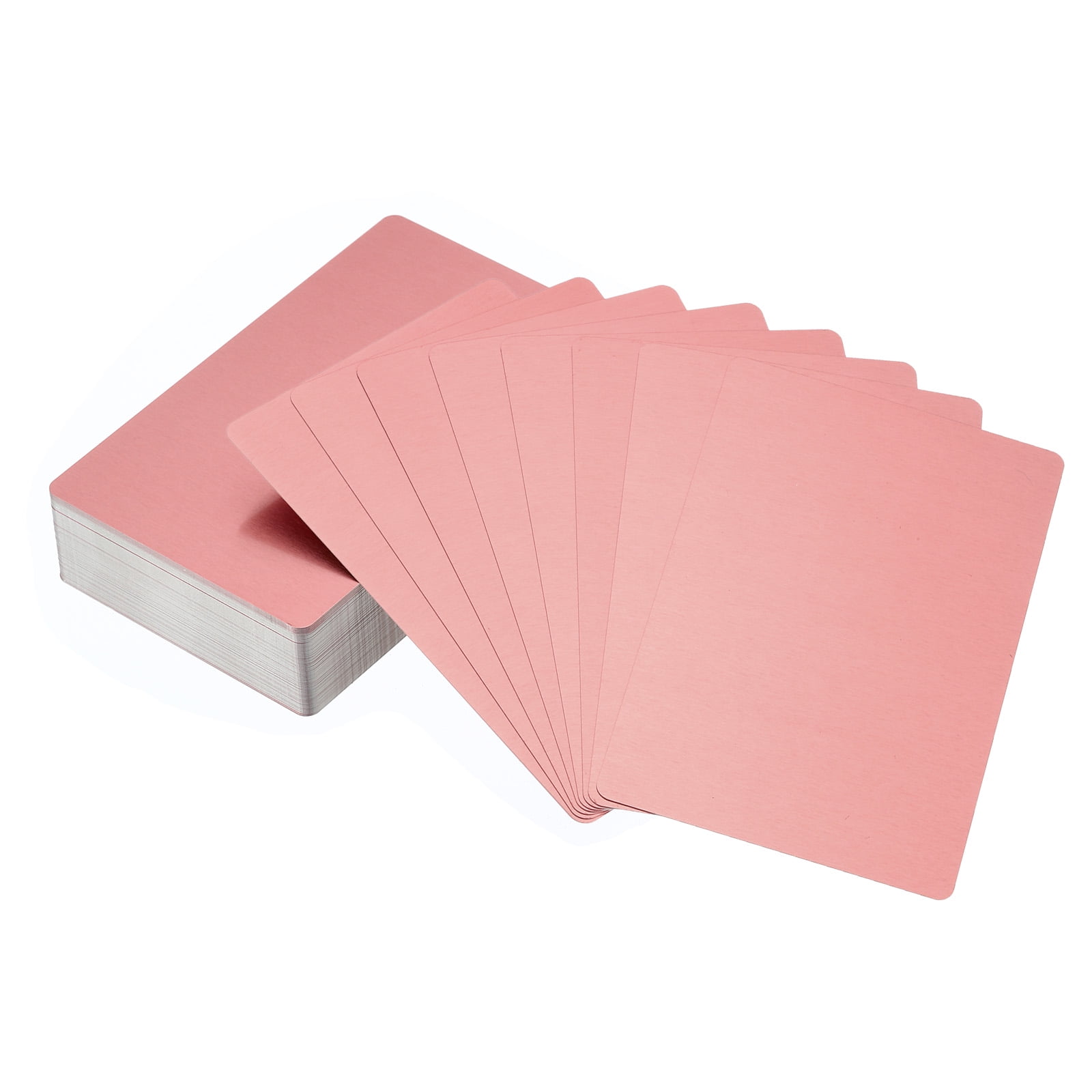 Unique Bargains Metal DIY Business Cards Blank Aluminum Laser Engrave Printable Name Card Rose Gold