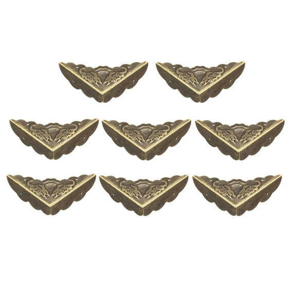 Unique Bargains Metal Desk Corner Protectors Table Edge Cover Guard 43x43x14mm Bronze Tone 8Pcs