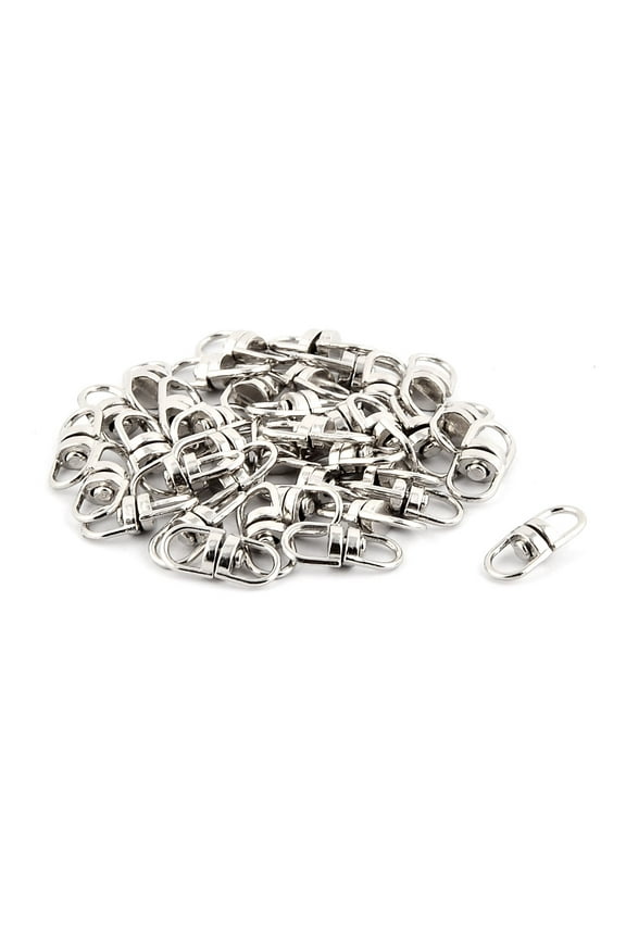 Metal Double Ended KeyChain Link Swivel Ring Connector Silver Tone 37pcs