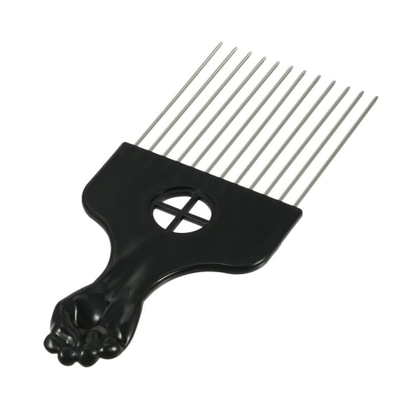 Unique Bargains Metal Hair Pick Metal African Hair Picks Afro Hair Pick Comb for Women and Men 6.61"x2.83"