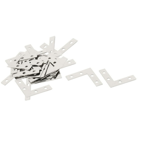 Unique Bargains Metal L Shaped Angle Fixing Support Bracket Flat Repair Plates 38 x 38mm 30pcs