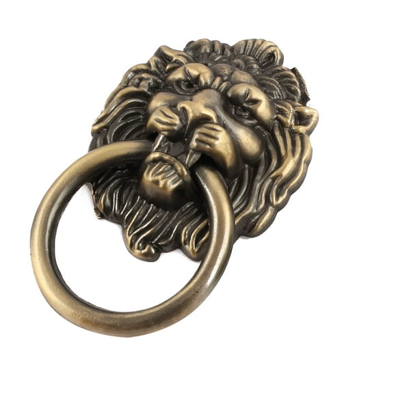 Unique Bargains Metal Lion Head Design Vintage Style Furniture Closet Pull Handle Bronze Tone