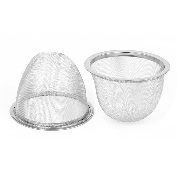 Unique Bargains Metal Mesh Net Basket Tea Leaves Spice Strainer Teapot Filter 2.8' Dia 2pcs