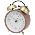 thumbnail image 1 of Unique Bargains Metal Minimalist Style Alarm Clock Light Brown 3.8"L x 2.2"W x 5.3"H, 1 of 5