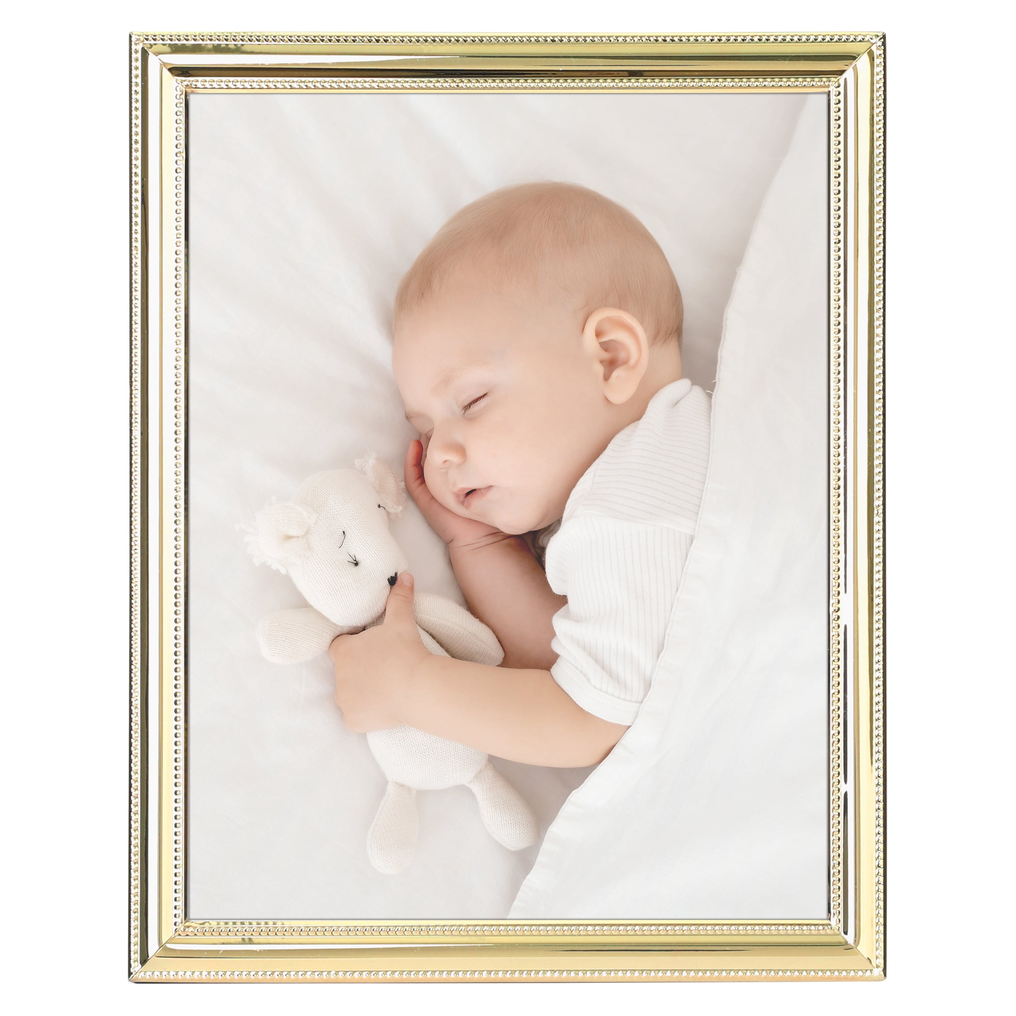 Unique Bargains Metal Picture Frame Photo Clear Glass Display 8x10 Gold