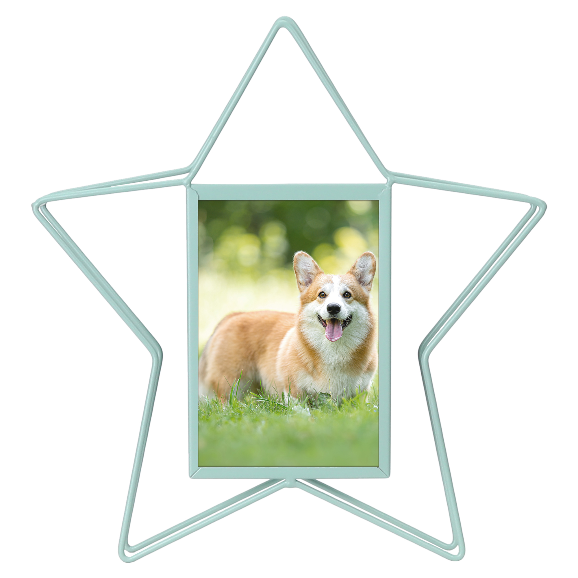 Unique Bargains Metal Picture Frames for Photo and Poster Star Frames Design Green 4x6"