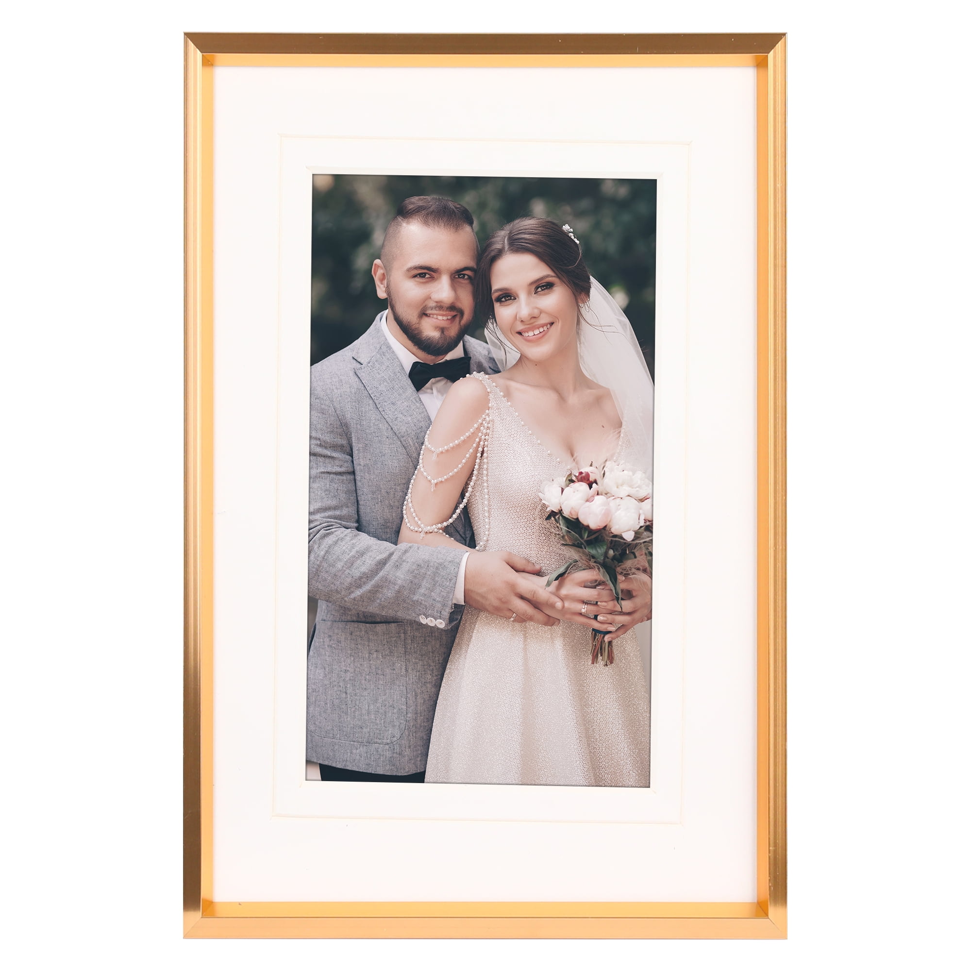 Unique Bargains Metal Picture Tabletop Display Frame 4x6 Gold