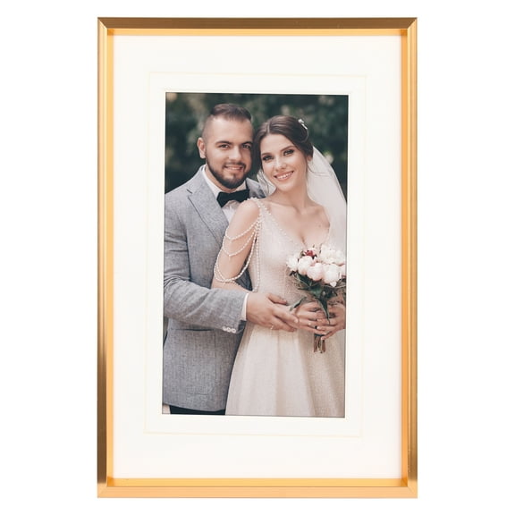 Unique Bargains Metal Picture Tabletop Display Frame 4x6 Gold