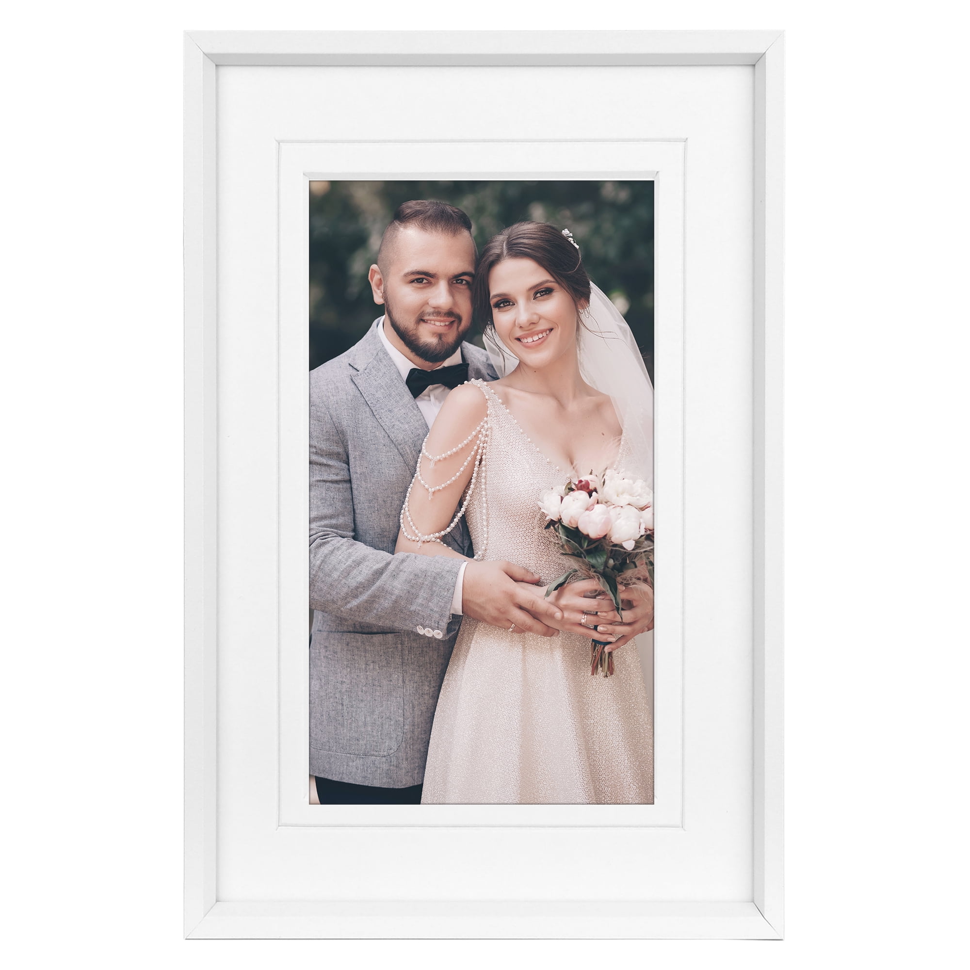 Unique Bargains Metal Picture Tabletop Display Frame 4x6 White
