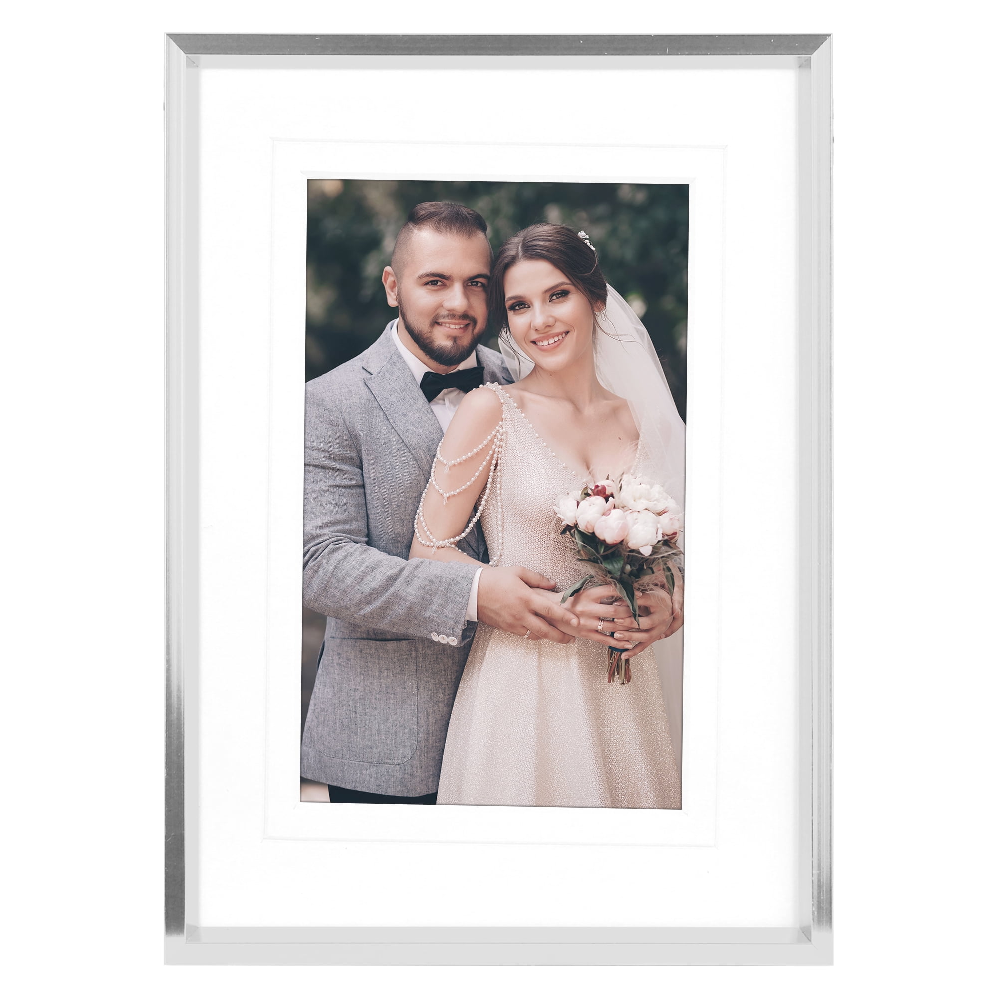 Unique Bargains Metal Picture Tabletop Display Frame 5x7 Silver
