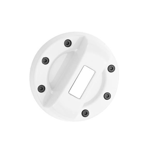 Unique Bargains Metal Plastic Gas Fuel Tank Cap Cover Trim Sticker White Fit for Suzuki Jimny