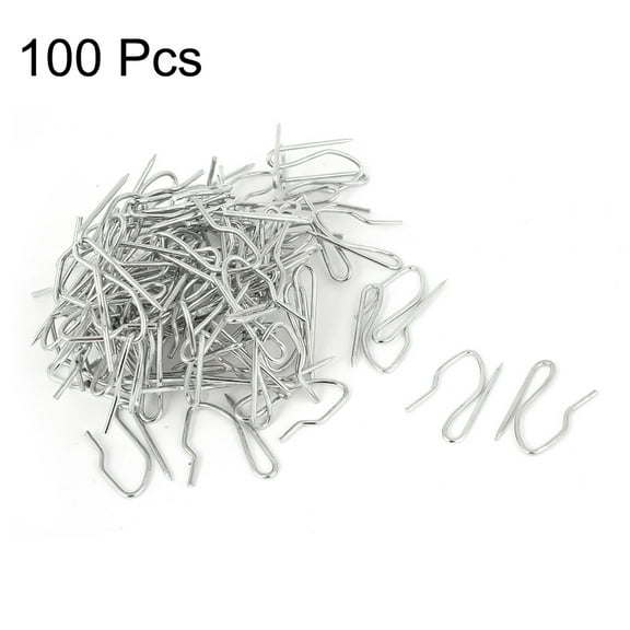 Unique Bargains Metal Plated Drapery Curtain Tape Buckram Pin Pinch Pleat Hooks 100 Pieces