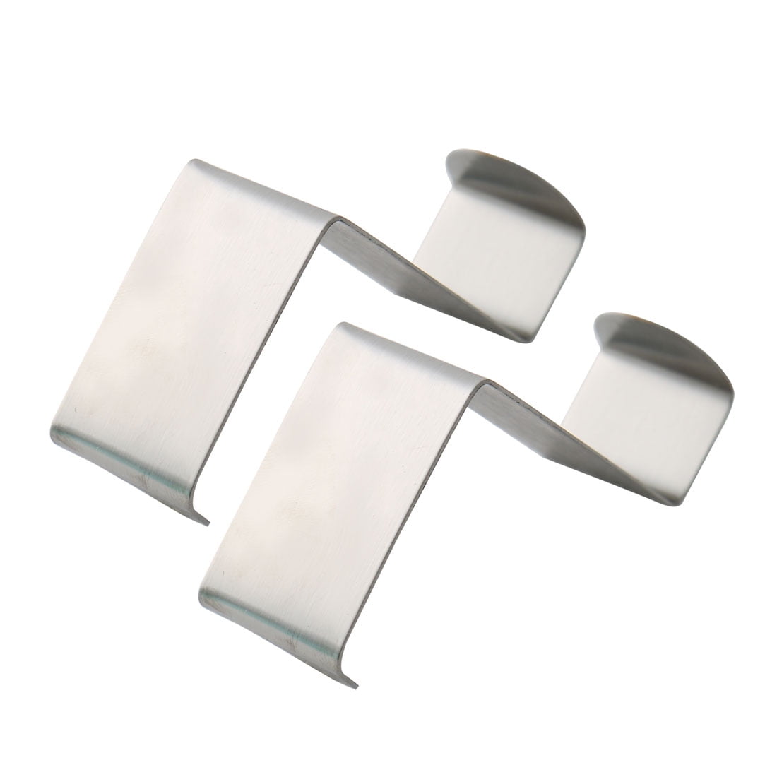 Unique Bargains Metal Z Shaped Over Door Hooks Clothes Towel Hanger Holder 2 Pcs