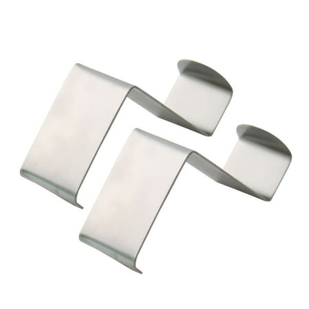 Unique Bargains Metal Z Shaped Over Door Hooks Clothes Towel Hanger Holder 2 Pcs