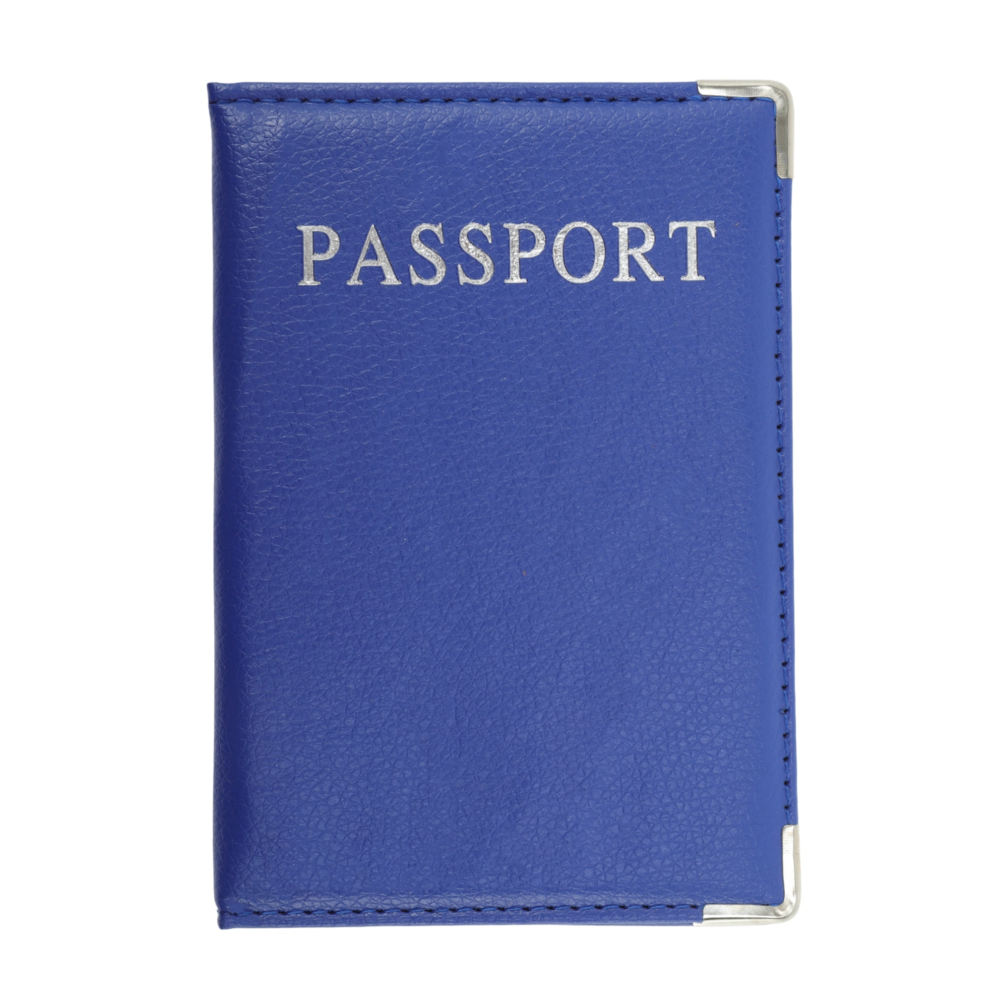 Unique Bargains Metallic Edge Passport Holder 1 Pc Blue