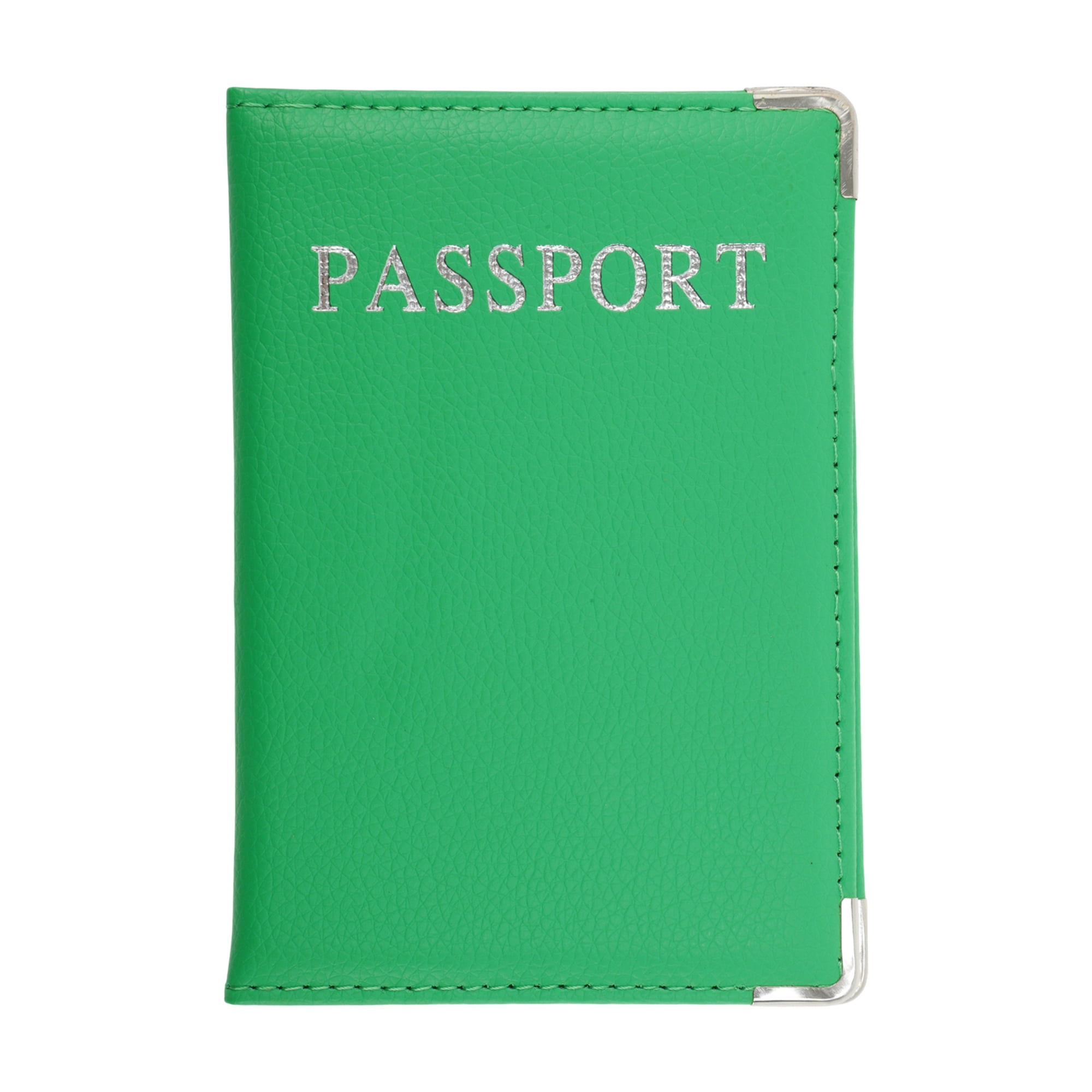 Unique Bargains Metallic Edge Passport Holder 1 Pc Light Green