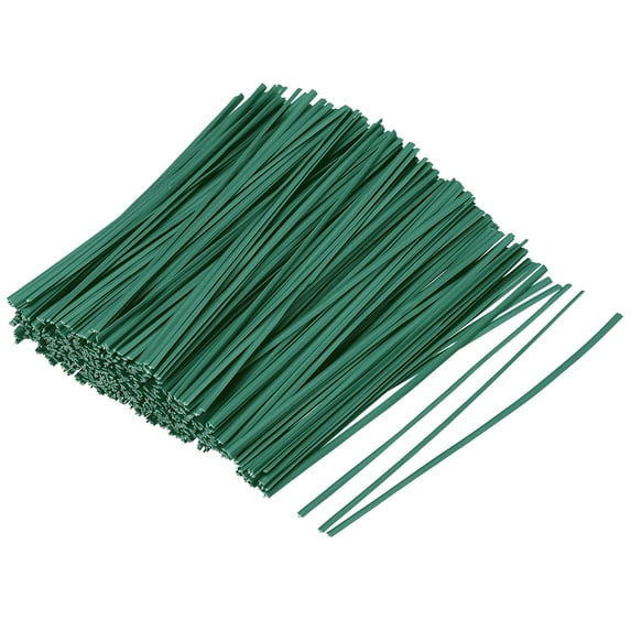 Unique Bargains Metallic Twist Ties 100mm x 2mm Plastic Green Cable Cord Ties 500pcs
