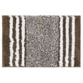 thumbnail image 1 of Unique Bargains Microfiber Bath Rugs Fluffy Striped Non-Slip Floor Mat Brown 20"x32", 1 of 7